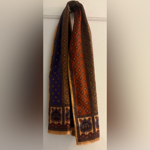 Oscar de la Renta Vintage Silk/Wool Scarf for Accessory Street - Picture 1 of 5